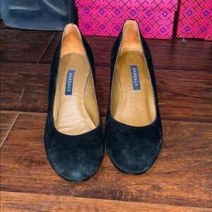 Margaux Black Suede Heels